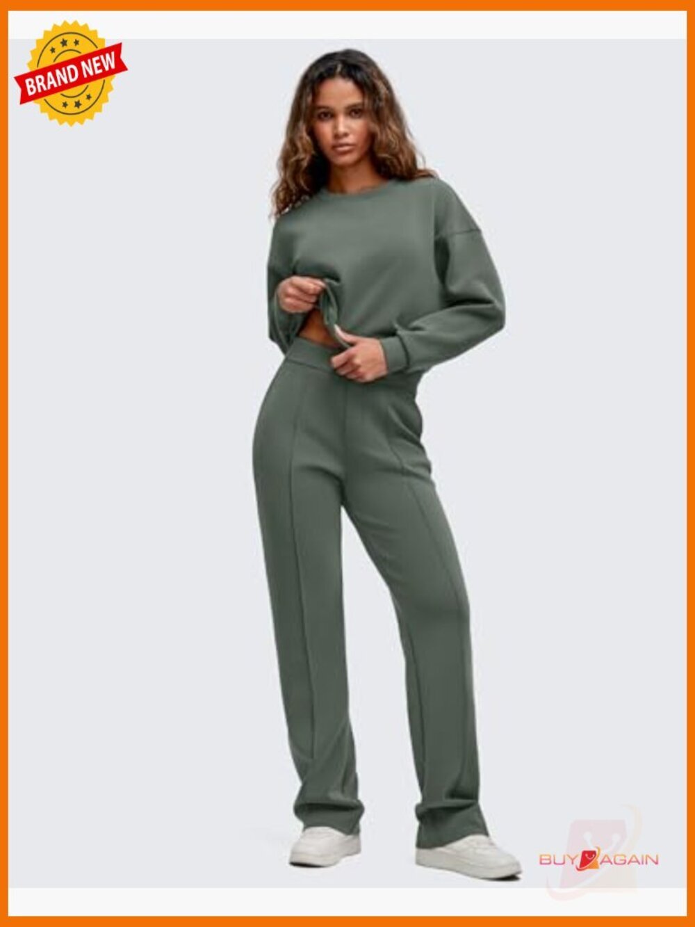 High Waist Elastic Lounge Sweatpants with Pockets Straight Leg - Picture 7 of 7